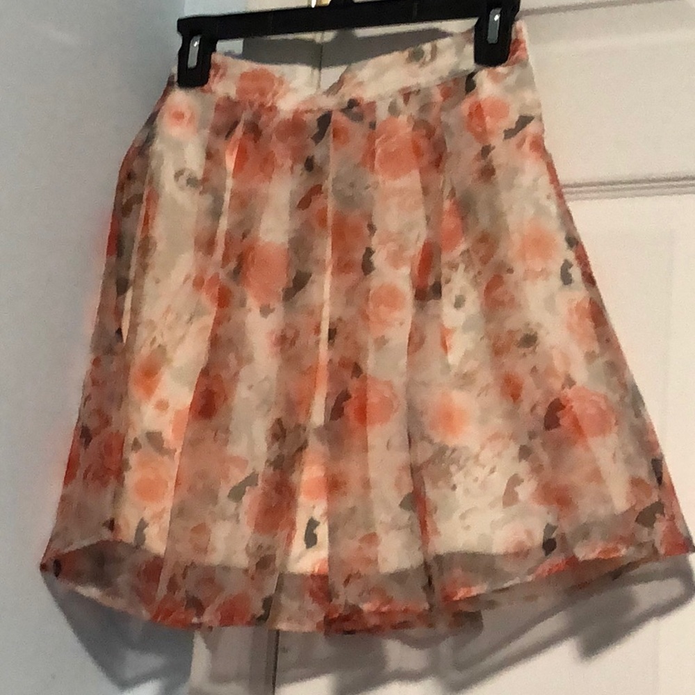 Peach floral skirt